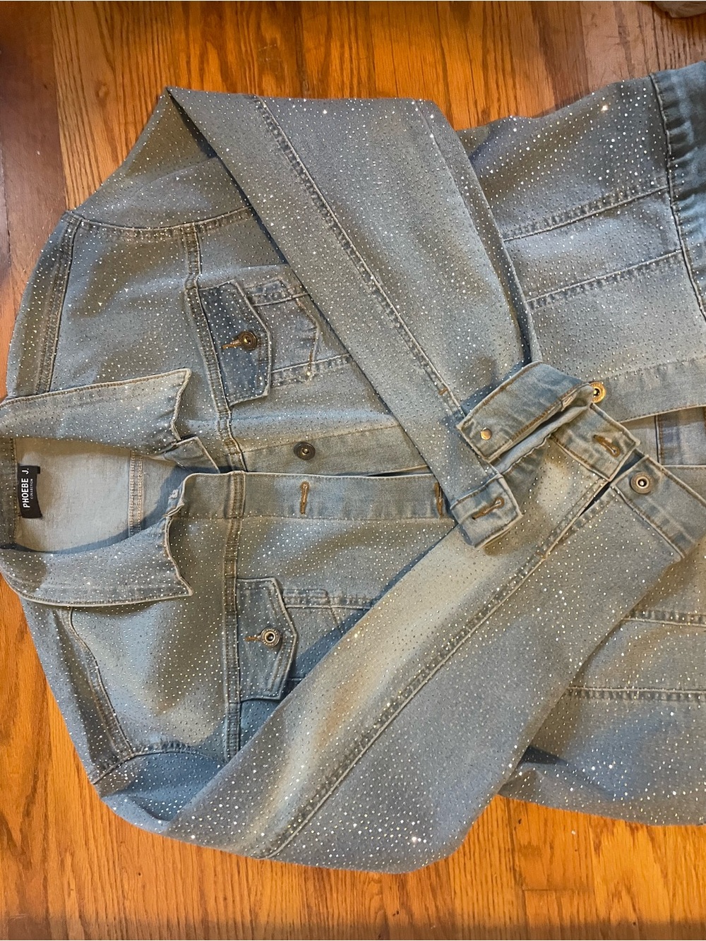 Phoebe Light Blue Embellished Denim Jacket